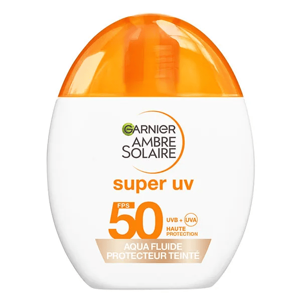Ambre Solaire Super UV Visage Aqua Fluide SPF50 Teinté 40ml