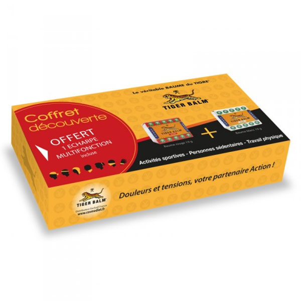 Coffret Découverte Baume Tigre Rouge 19g + Baume Tigre Blanc 19g avec 1 écharpe offerte
