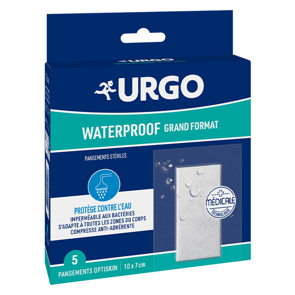 Premiers Soins Pansement Waterproof 10 x 7cm 5 unités
