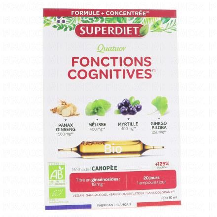 Quatuor Fonctions Cognitives 20 ampoules de 15ml