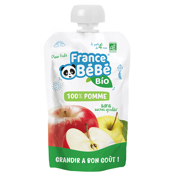 France Bébé Bio Gourde Pomme +4m 100g
