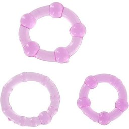 Set Trois Anneaux Pénis Lilas 3 unités