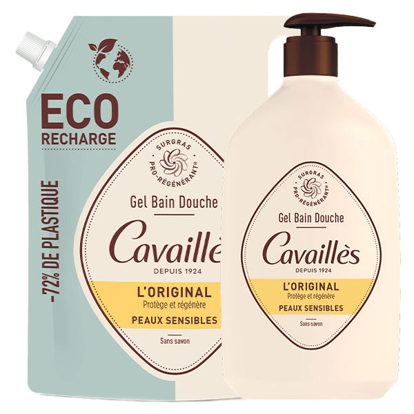 Gel Bain Douche Surgras L'Original 1L + Éco-Recharge 1L