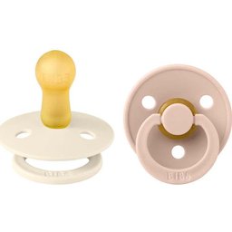 Colour Pacifier Sucette Latex Ronde Ivory-Blush T-2 2 Unités