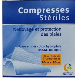 Gaze 10x10cm 10 Sachets