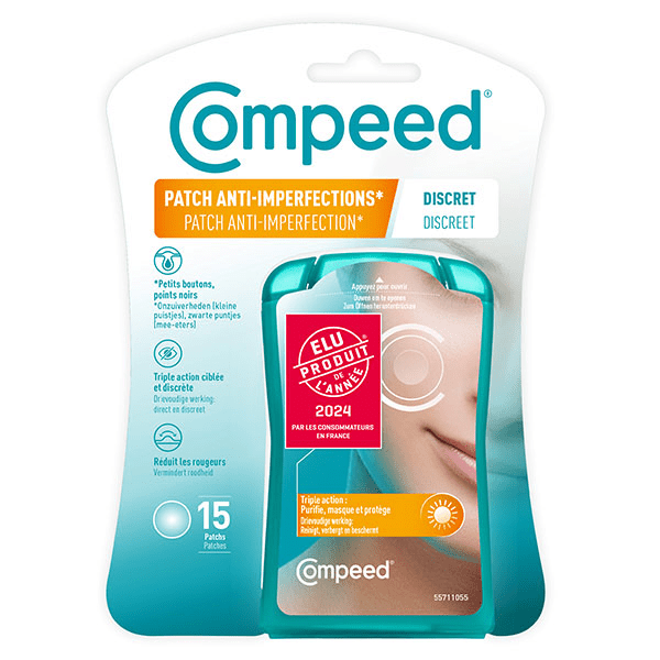 Patchs anti-imperfections discrets hydrocolloides 15 unités