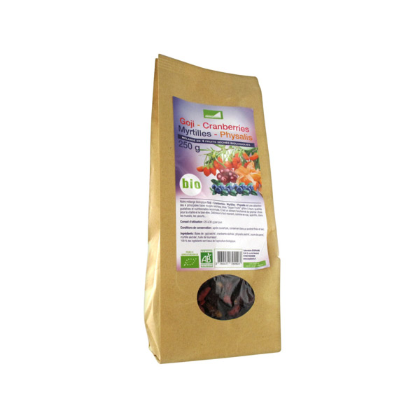 Supra Food Mélange Goji Cranberries Myrtille Physalis Bio 250g