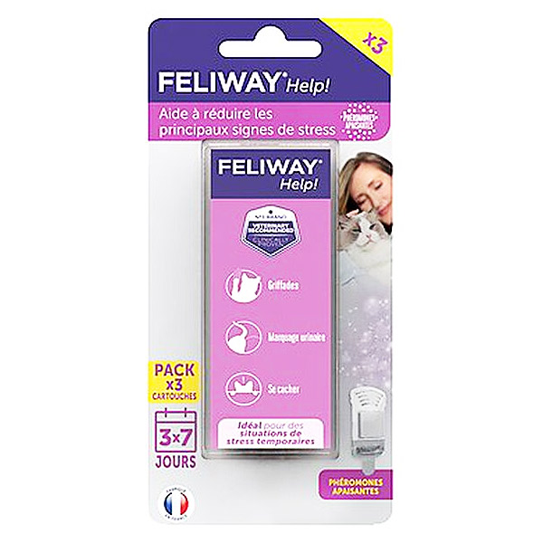 Help! Pack éco 3 cartouches Anti-stress chat ponctuel 3x7 jours
