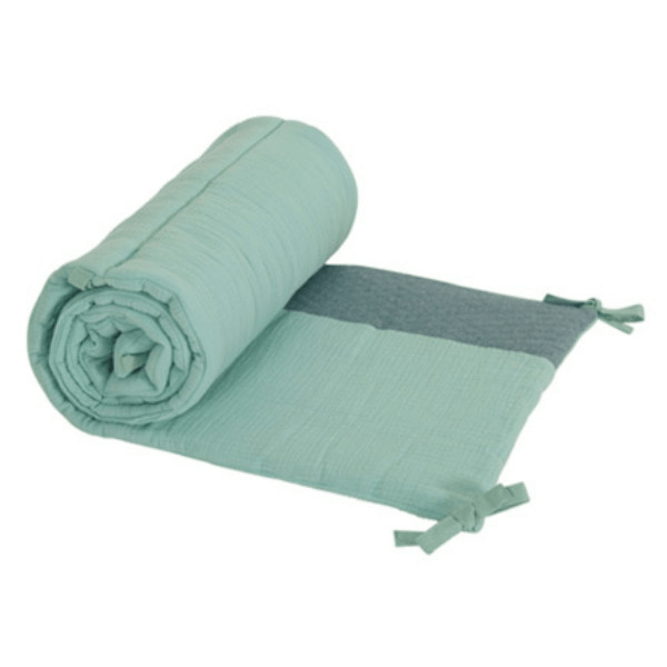Tour de Lit Jersey Matelassé Lange pour Lit 60x120cm ou 70x140cm Vert