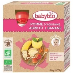 Mes fruits Gourde Pomme Abricot Banane Bio 6 mois 4x90g