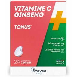 Vitavea Santé Vitamine C + Ginseng Tonus 24 Comprimés