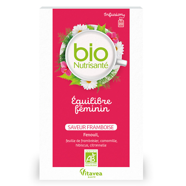 BioNutrisanté - Infusion Équilibre Féminin - Saveur Framboise - 20 sachets