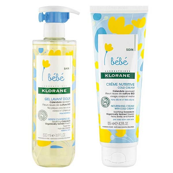 Routine Bébé Gel Lavant et Crème Nutritive au Calendula