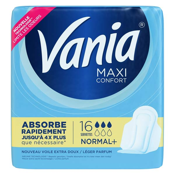 Maxi Confort Normal+ Serviettes Périodiques 16 unités