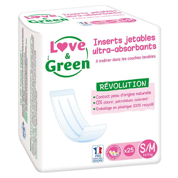 Change Bébé Insert Jetable pour Couche Lavable Taille S/M 25 unités