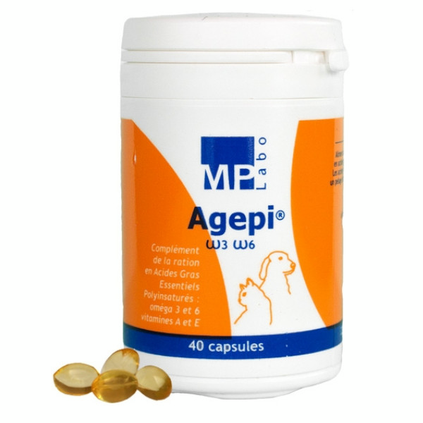 Agepi Oméga 3 et 6 Chien Chat 40 capsules
