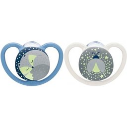 Pack Silicona Chupete Space Night 18-36m Niño 2uds